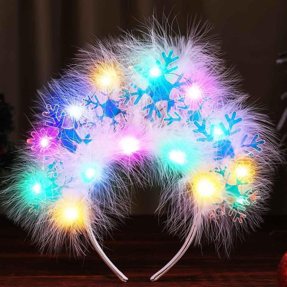 Flitsende sneeuwvlok haarband voor kerst, feestelijke kostuumaccessoires voor vrouwen en meisjes