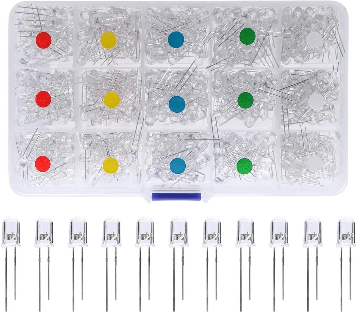 aladdien - LED Diodes Assortiment - 500 stuks - 5 mm - Kleur - Lichtgevende Componenten - Elektronica - LED Lampen