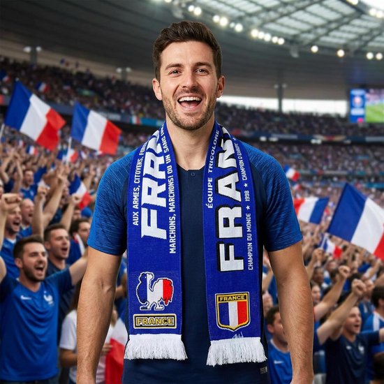 Voetbal Sjaal - Cult Sjaal - Supporters Demonstreren - Met Alle Titels - 145 cm - Blauw Wit — afbeelding 2
