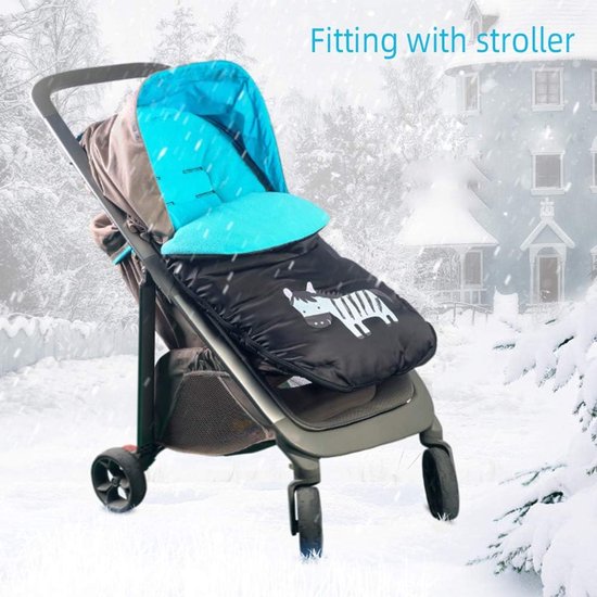 Baby Voetenzak - Kinderwagen zak - Warmte buiten - Waterdichte stof fleece - 92 x 42 cm - Nautisch blauw van Merkloos — afbeelding 3