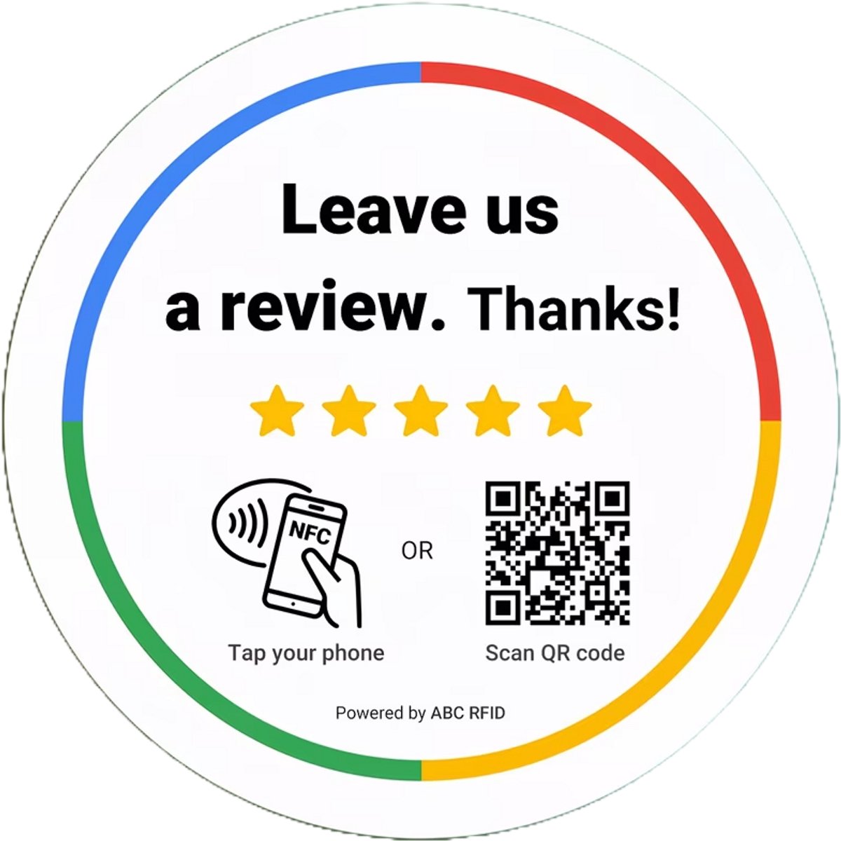 Google Review NFC TafelBordje – 1 Stuk – Review Us Bord – Plakbaar voor Tafel of Balie – Wit – Geschikt voor iPhone & Android – Meer Reviews voor Ondernemers