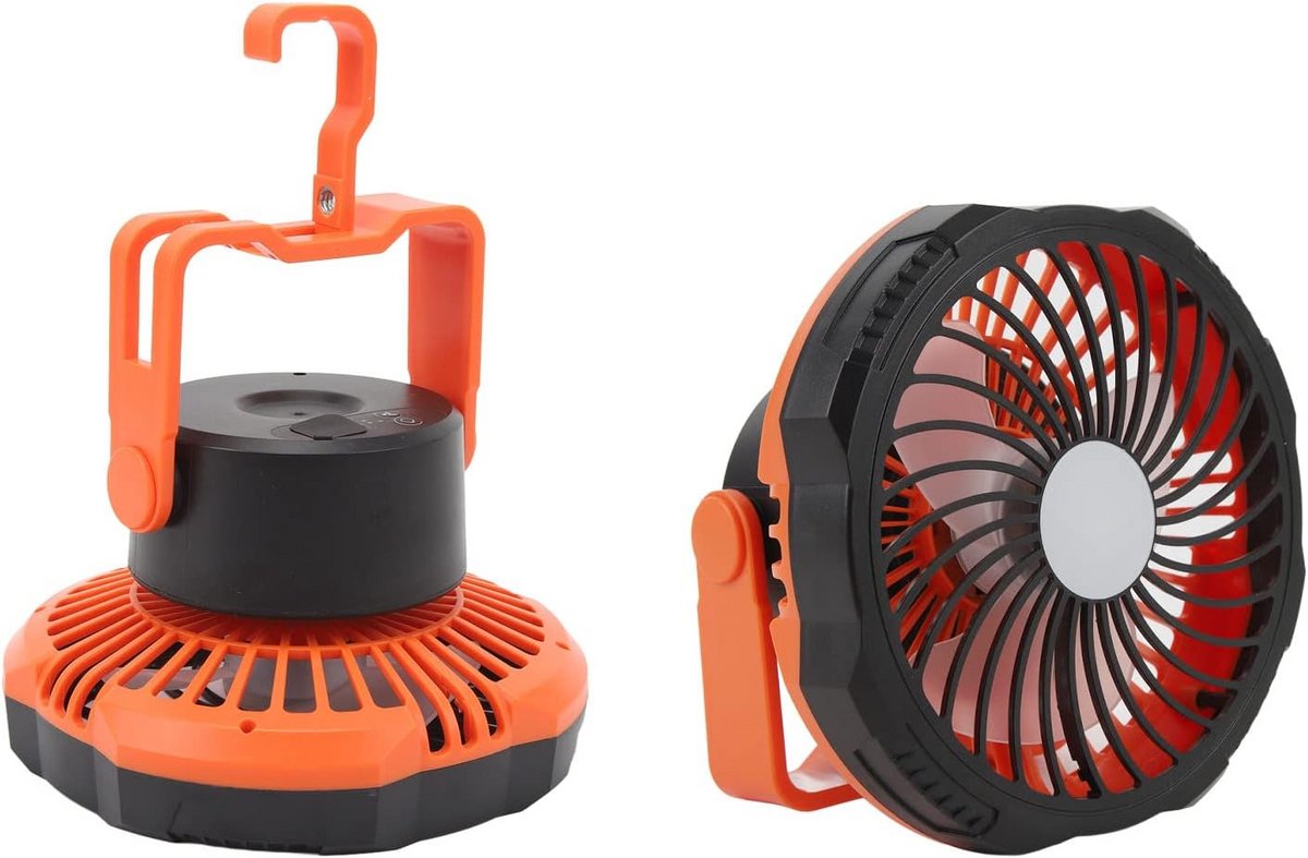 Draagbare Camping Ventilator met LED Verlichting - Oplaadbare Tent Ventilator & Bureaulamp
