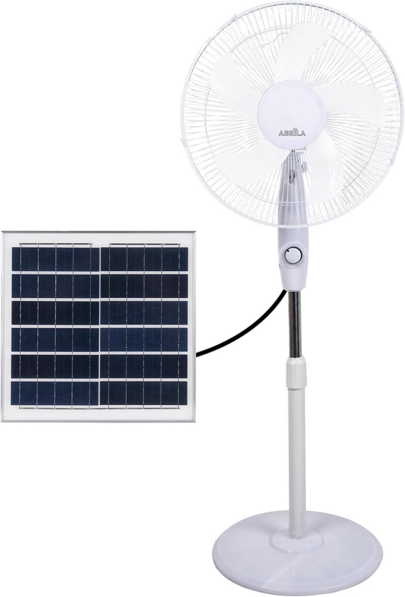 Ventilator op Zonne-energie met USB, 3 Snelheden en Afstandsbediening
