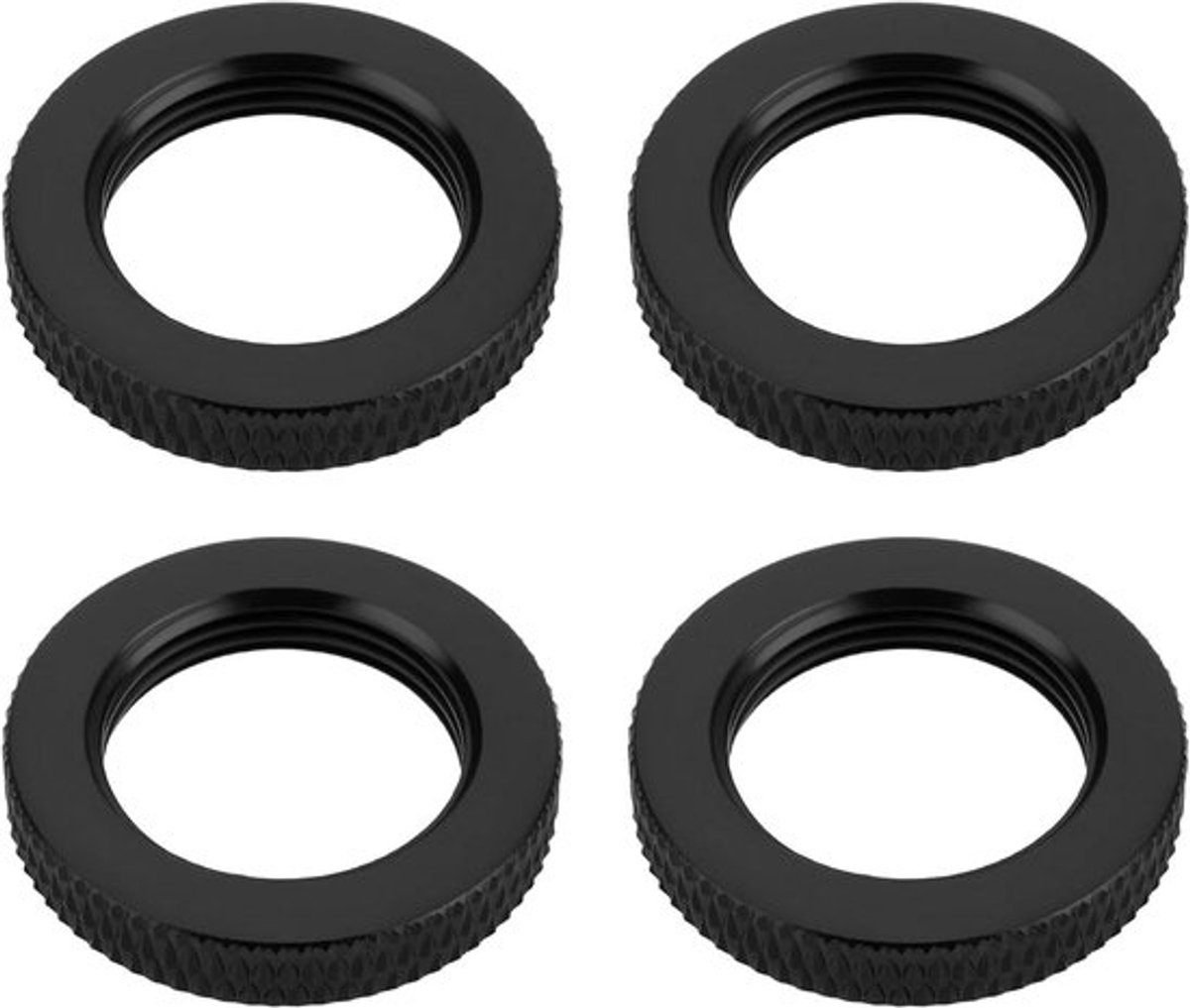 Gecanneleerde Moeren UNC5/8-27 - Dubbele Borgmoeren - Microfoonstandaard Accessoires - Zwart