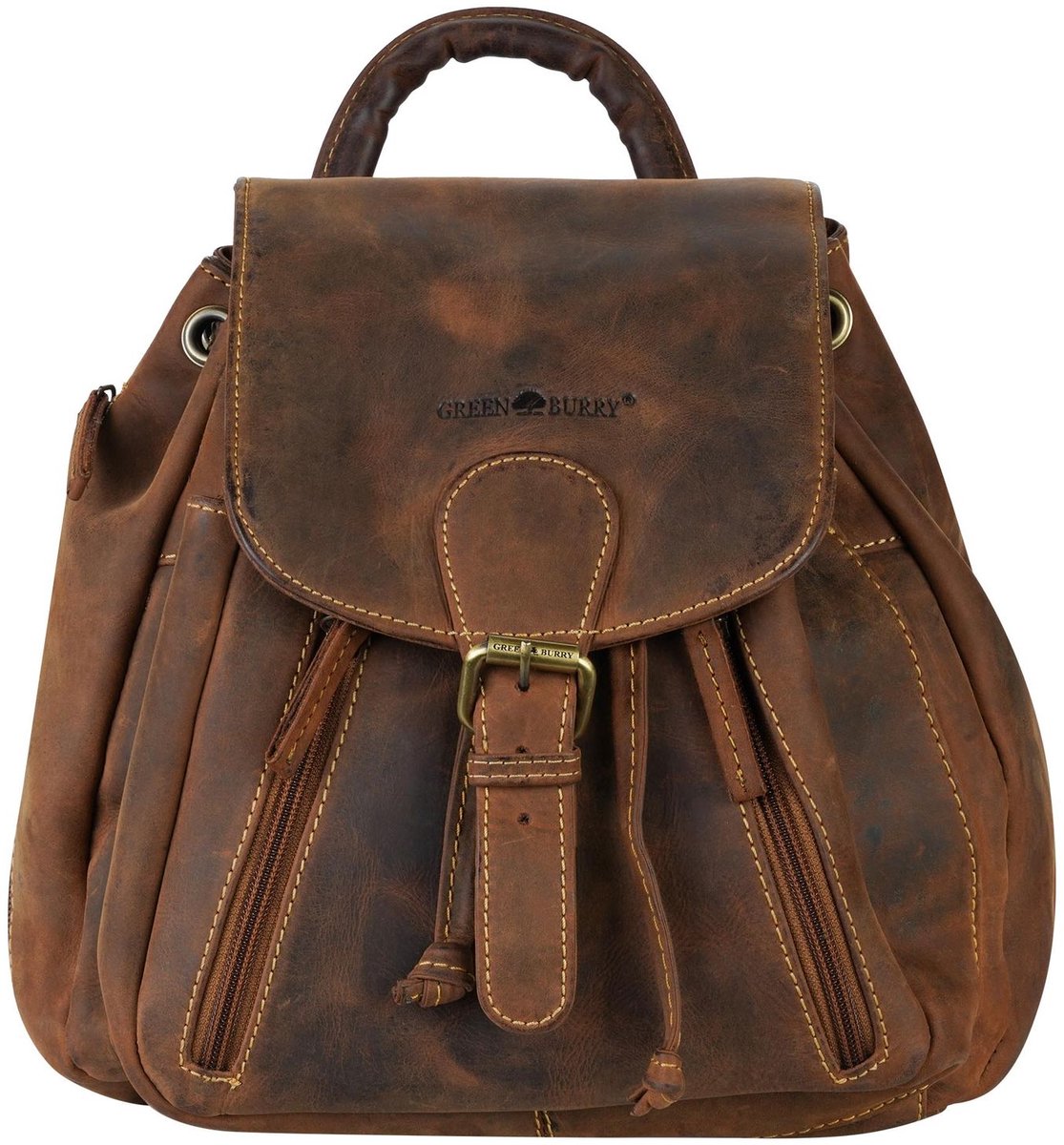 GREENBURRY vrijetijdsrugzak rugzak Vintage Backpack Brown bruine
