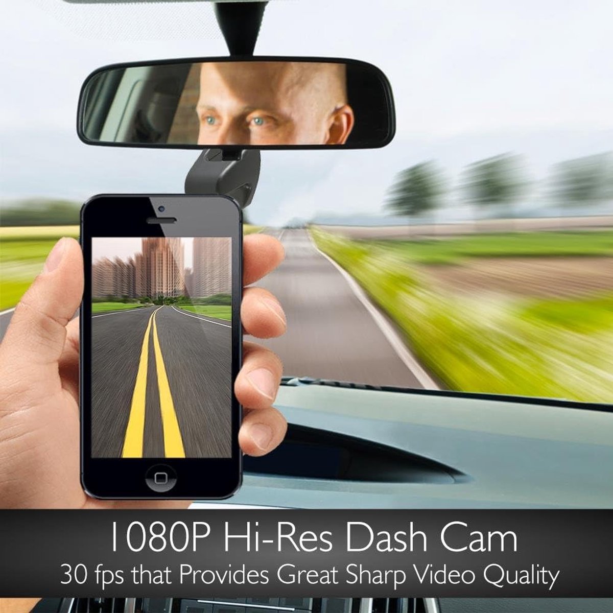 Dashcam auto met G-sensor, full HD autocamera met 170° groothoek, met SD-kaartondersteuning, bewegingsdetectie, dashcamera voor Android, USB, parkeerbewaking, voor of achter, zwart – foto 4
