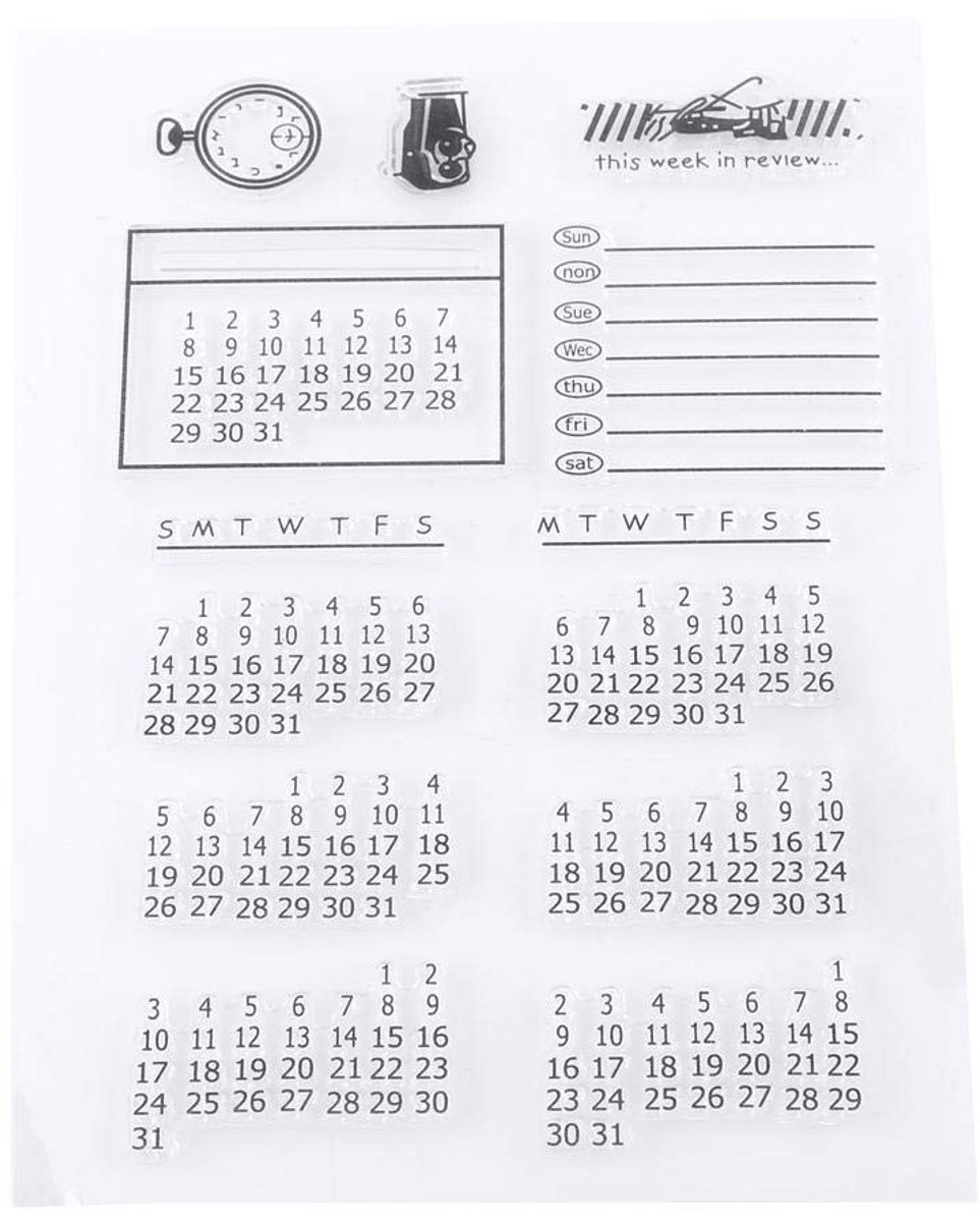 Allecto - Transparante Silikonestempel - Scrapbooking - Decoratieve kalender - Kinderen - Kerst - Leuke versieringen - Veilig voor kinderen