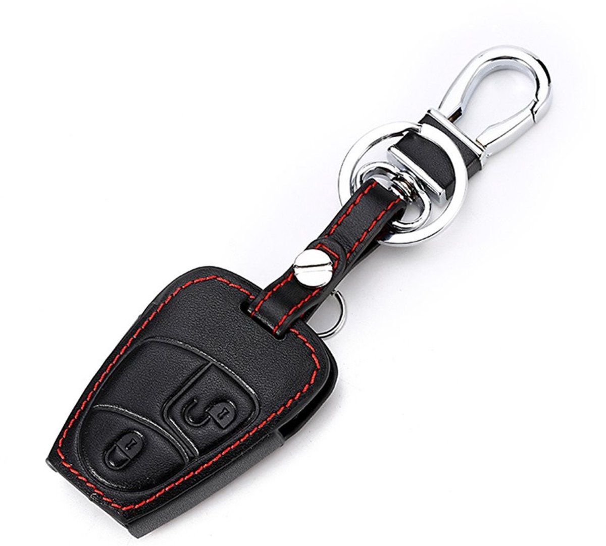 Allecto - Sleutelhoes - Leder - Krasbestendig - Zwart - Sleutelbescherming - Geschikt voor Mercedes Benz - A-Class W169 B C E S R C200E 260L GLK30