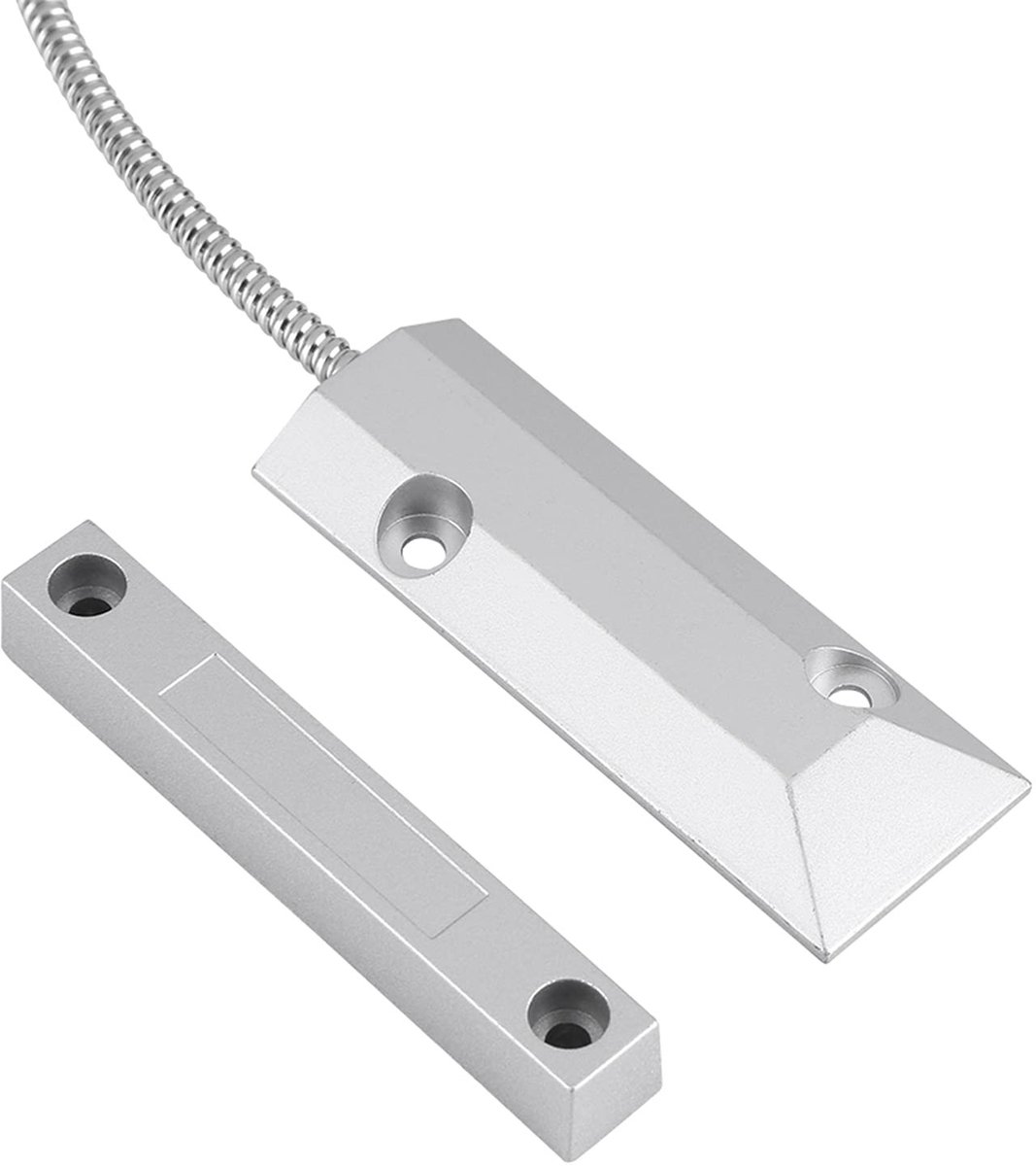 Magnetische Deurcontacten - Alarm Schakelaar - Huisbeveiliging - Sterke Magnetische Reactie - 106 x 38 x 10 mm - Zilver