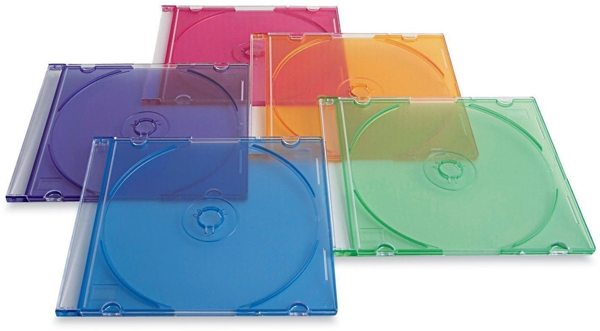 Dunne CD/DVD Opberghoesjes (5.2mm) - Set van 10 Stuks in Diverse Kleuren