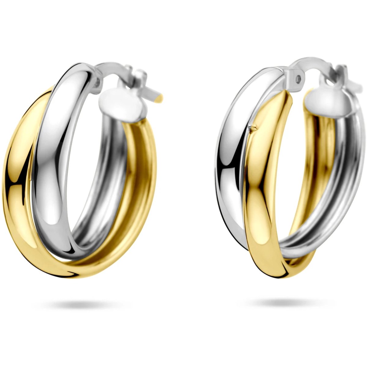 Zilveren vergulde (geel/rhodium) oorringen 19,5 mm 1 micron - 2200470
