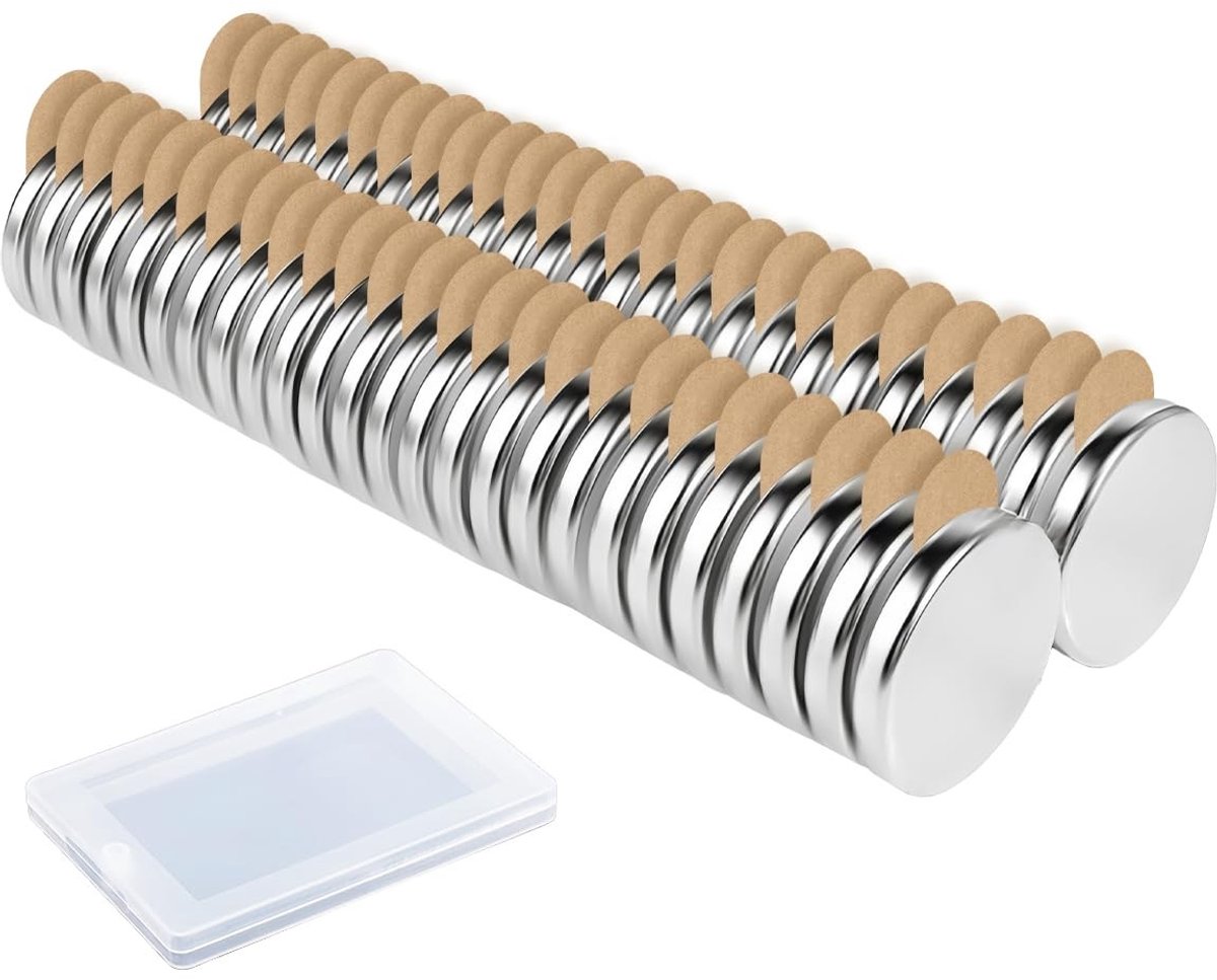 Set van 50 Dunne Sterke Magneten met Hechting, Ronde Magneten voor Witbord, Koelkast en Foto's (8 x 8 x 1 mm) - Krachtige Mini Magneten voor Creatieve Projecten en Organisatie