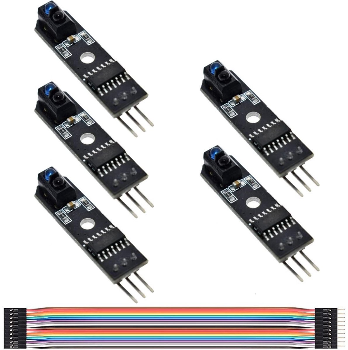 5 Stuks IR Infrarood Sensor Module TCRT5000 voor Arduino - Lijnvolger, Obstakelvermijding en Dupont Kabels voor DC 5V Toepassingen