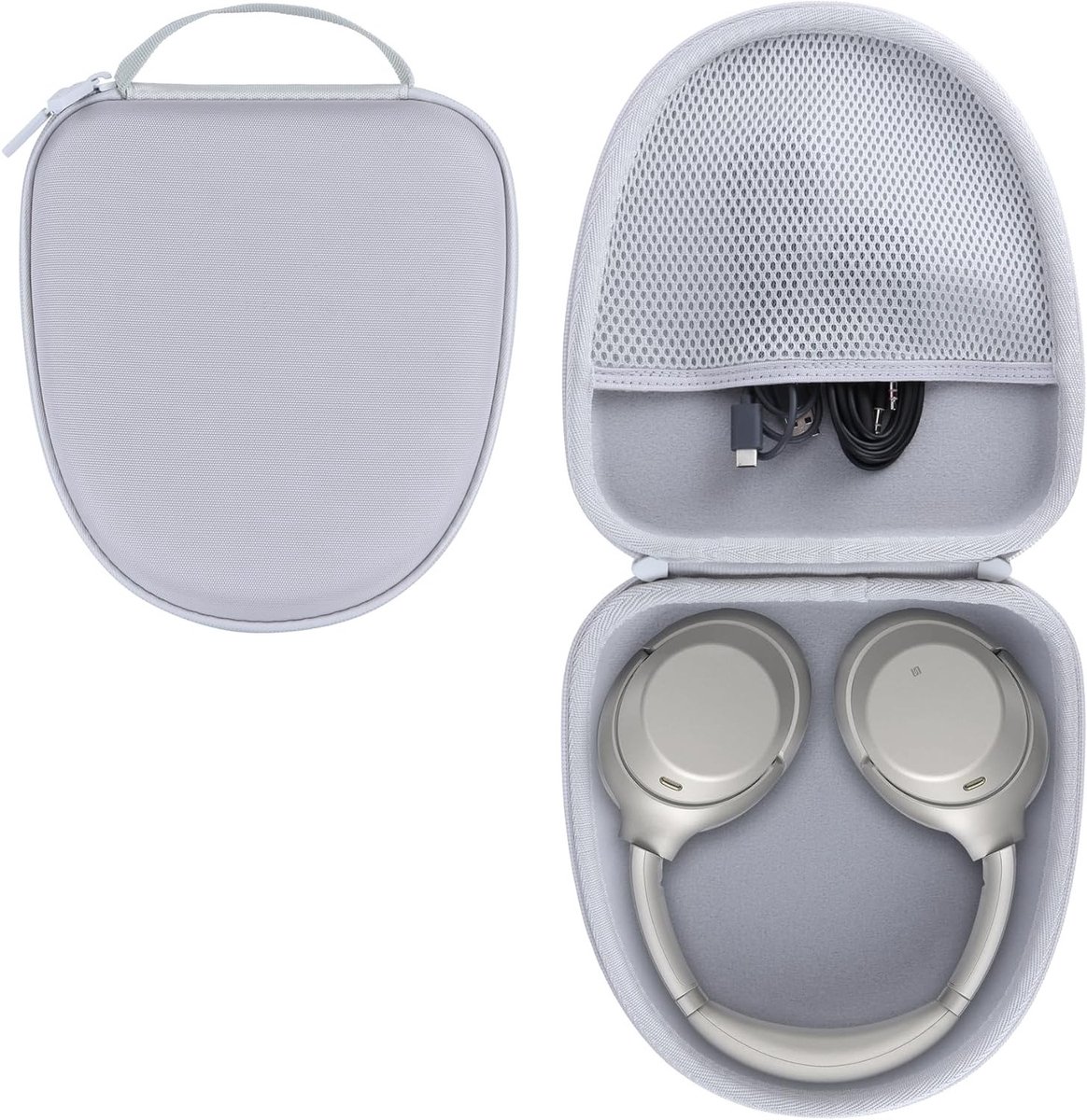 Duurzame Hard Case voor Noise Cancelling Hoofdtelefoons, Geschikt voor WH1000XM4, WH1000XM6 en WH1000XM3, Wit, Bescherming en Opbergruimte