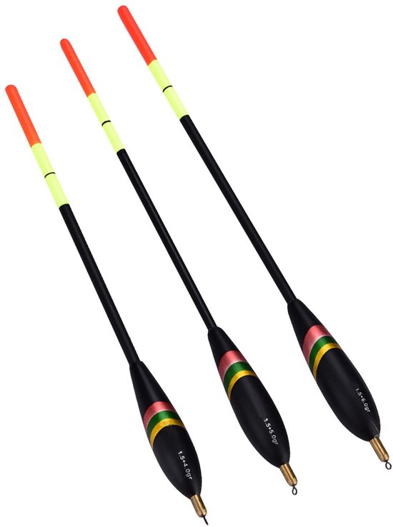 Allecto - Vissersfloat Set - Houten Vissersaccessoires - 3 Stuks - 1.5g 5g 6g - Vissen - Vissersmateriaal - Geschikt voor elke visser - Multi-gewicht van Allecto — afbeelding 4