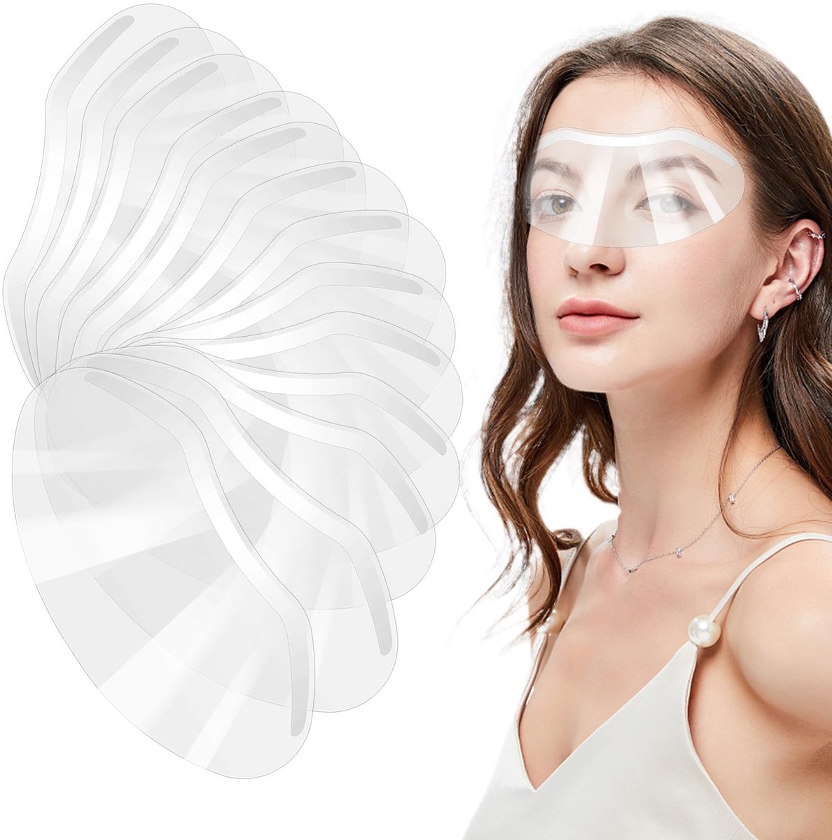Allecto - Douche Gezichts- en Oogbescherming - 100 Stuks - Transparant Vizier - Zacht Kunststof - Oogbescherming - Ideaal voor Haarverf en Make-up ..