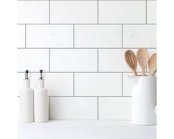 Store_8 - Wandtegelstickers - Zelfklevend - Eenvoudig aanbrengen - Wit - Decoratie stickers - Geschikt voor woonkamer, keuken en badkamer - 54 stuks