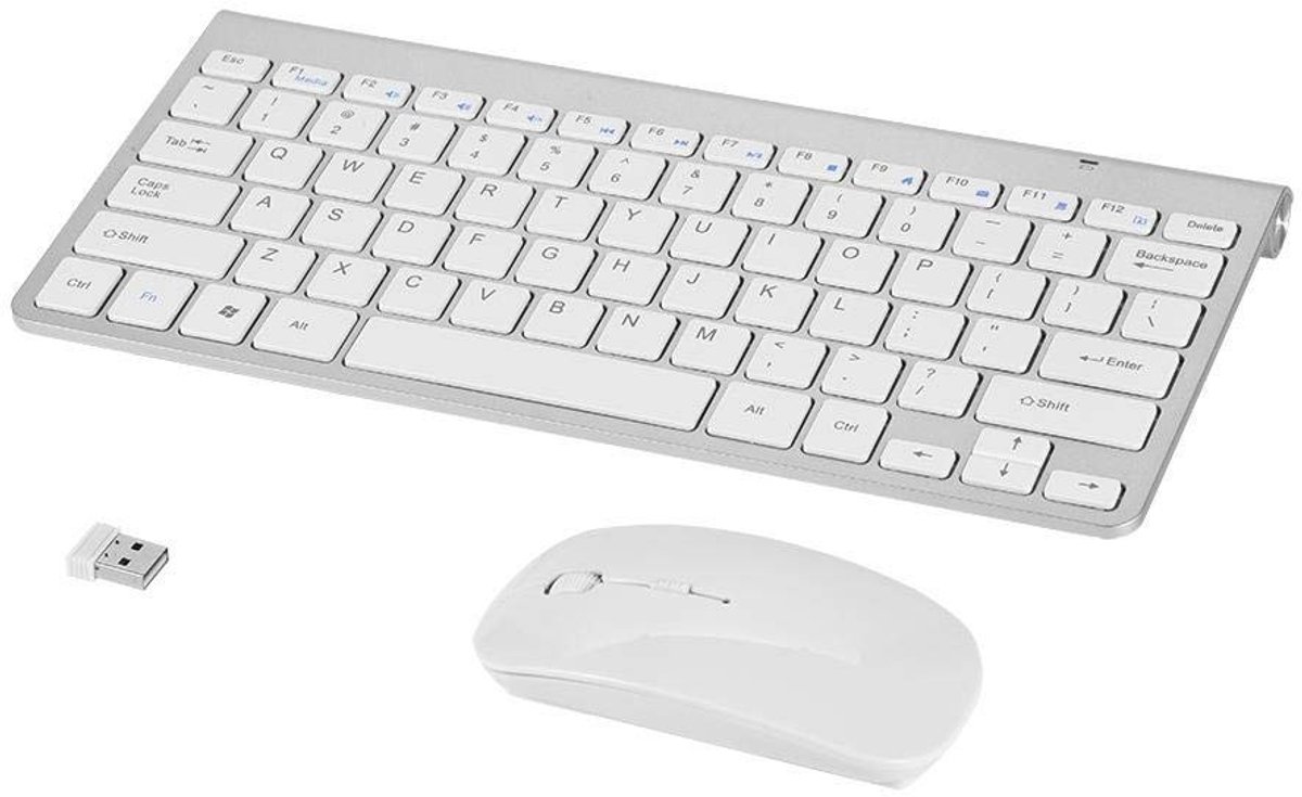 aladdien - Draadloos Toetsenbord en Muis Set - Ergonomisch en Stil - Slank en Waterdicht - Oplaadbaar - Geschikt voor PC en Laptop