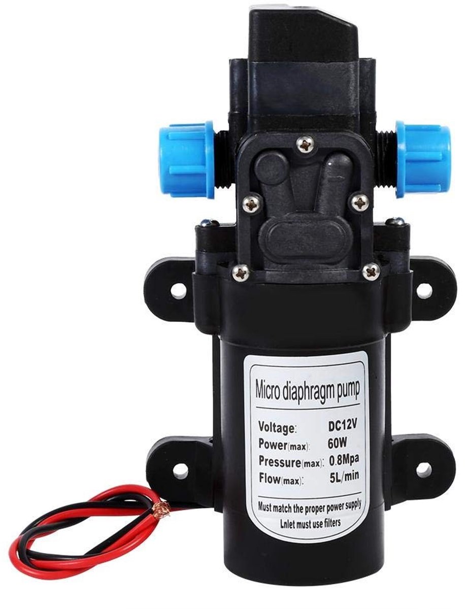 Allecto - Waterdrukpomp - Zelfaanzuigende pomp - 12V - Compact en krachtig - 5L/min - Geschikt voor Caravan en Boot - Populaire kleur