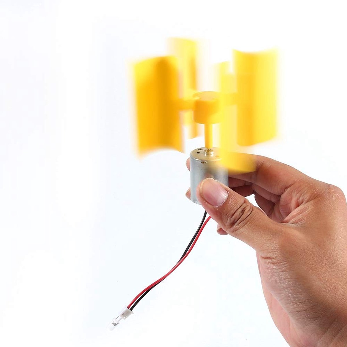 Allecto - Verticale Windturbine - Windgenerator voor Stroomopwekking - Geel - Mini-Windturbine - Doe-het-zelf Projecten - Geschikt voor Educatie en...