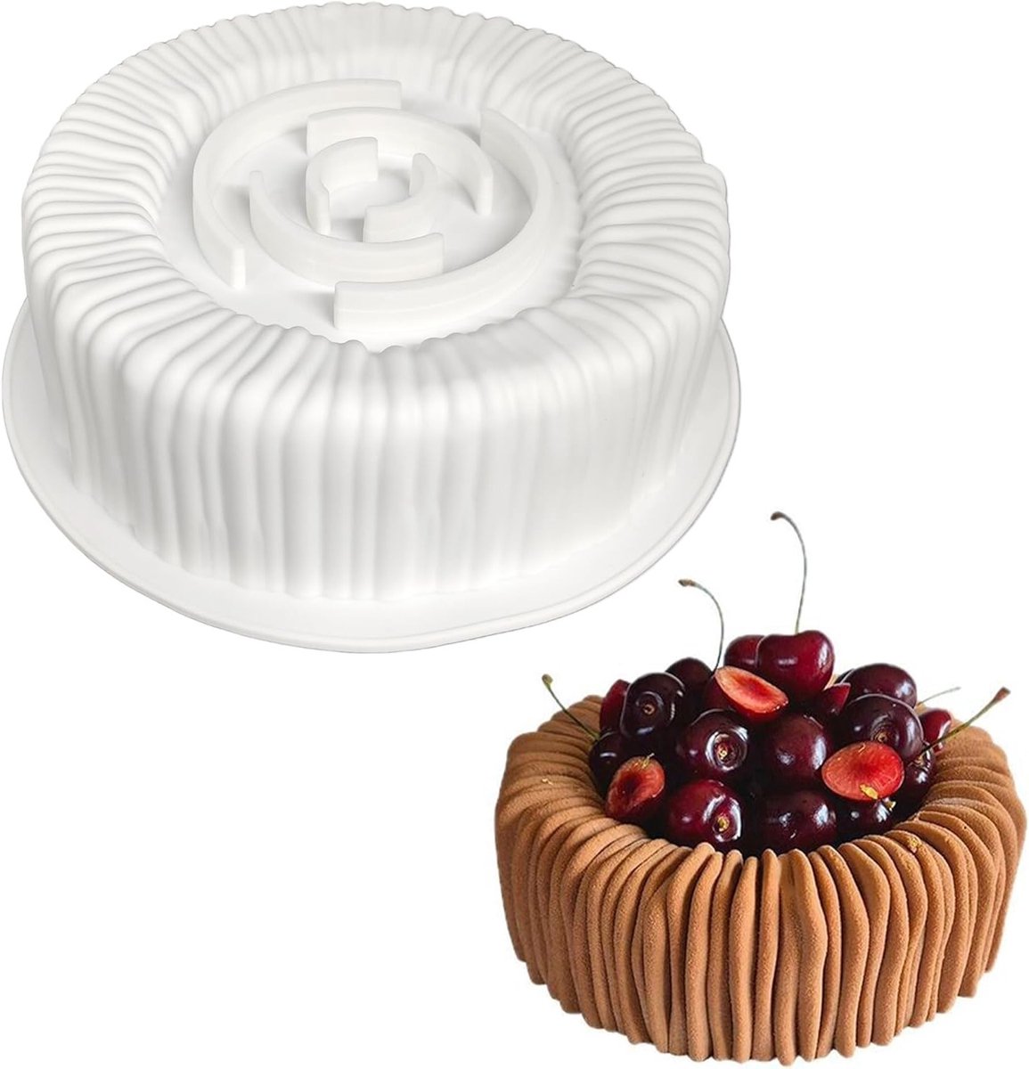Ronde Siliconen Bakvorm van 20 cm - Antiaanbaklaag voor Taarten, Brood en Pannenkoeken