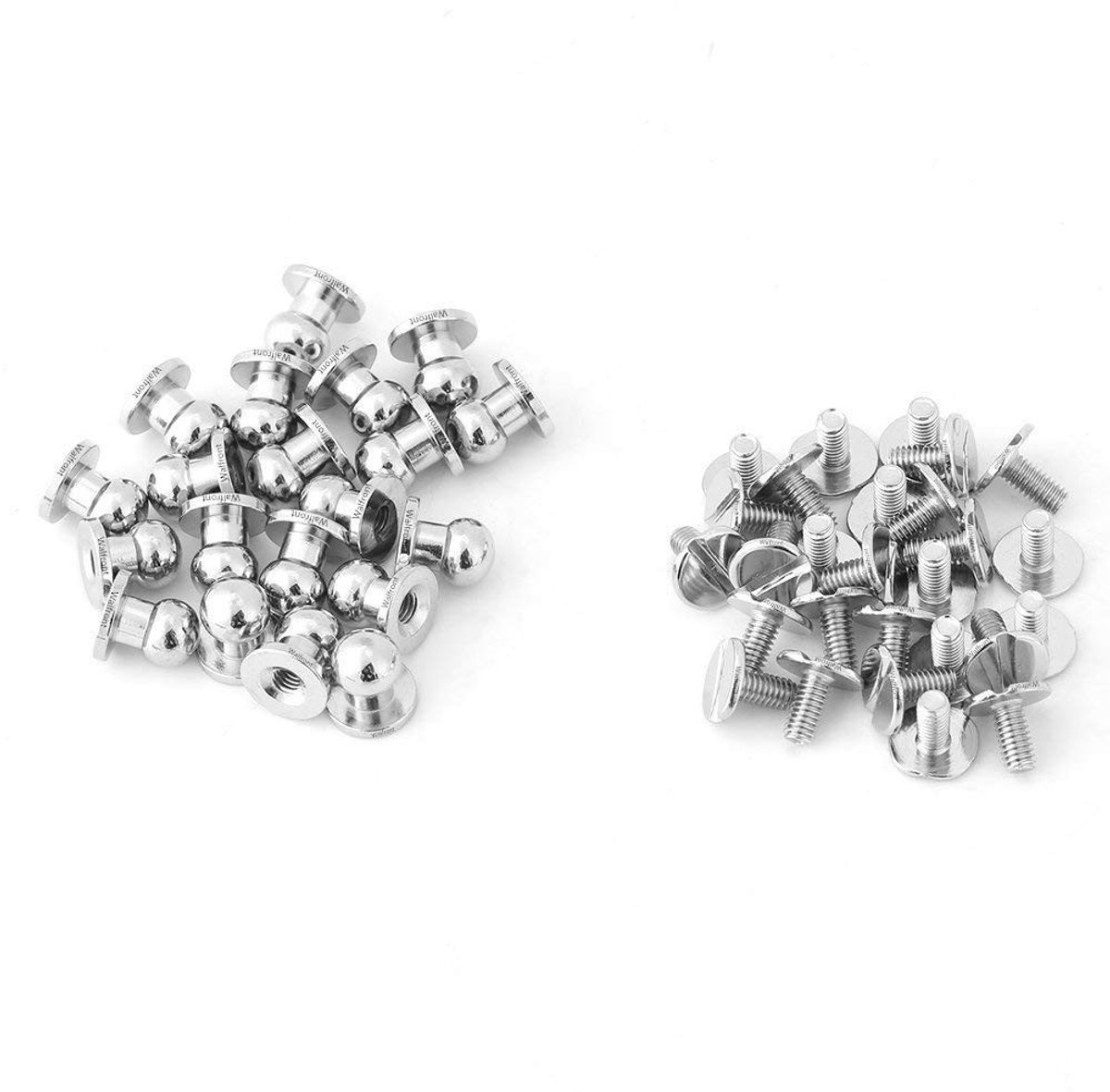 Allecto - Rivets - 20Pcs Ronde Hoofd Nieten - Duurzaam en Makkelijk te Installeren - Zilver - Voor Leeraccessoires - Handig voor DIY Projecten - M6