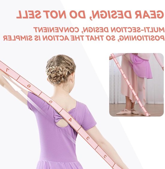 Verstelbare Yoga Stretching Band met 10 Lussen, Ideaal voor Pilates, Dans en Gymnastiek Oefeningen — afbeelding 2