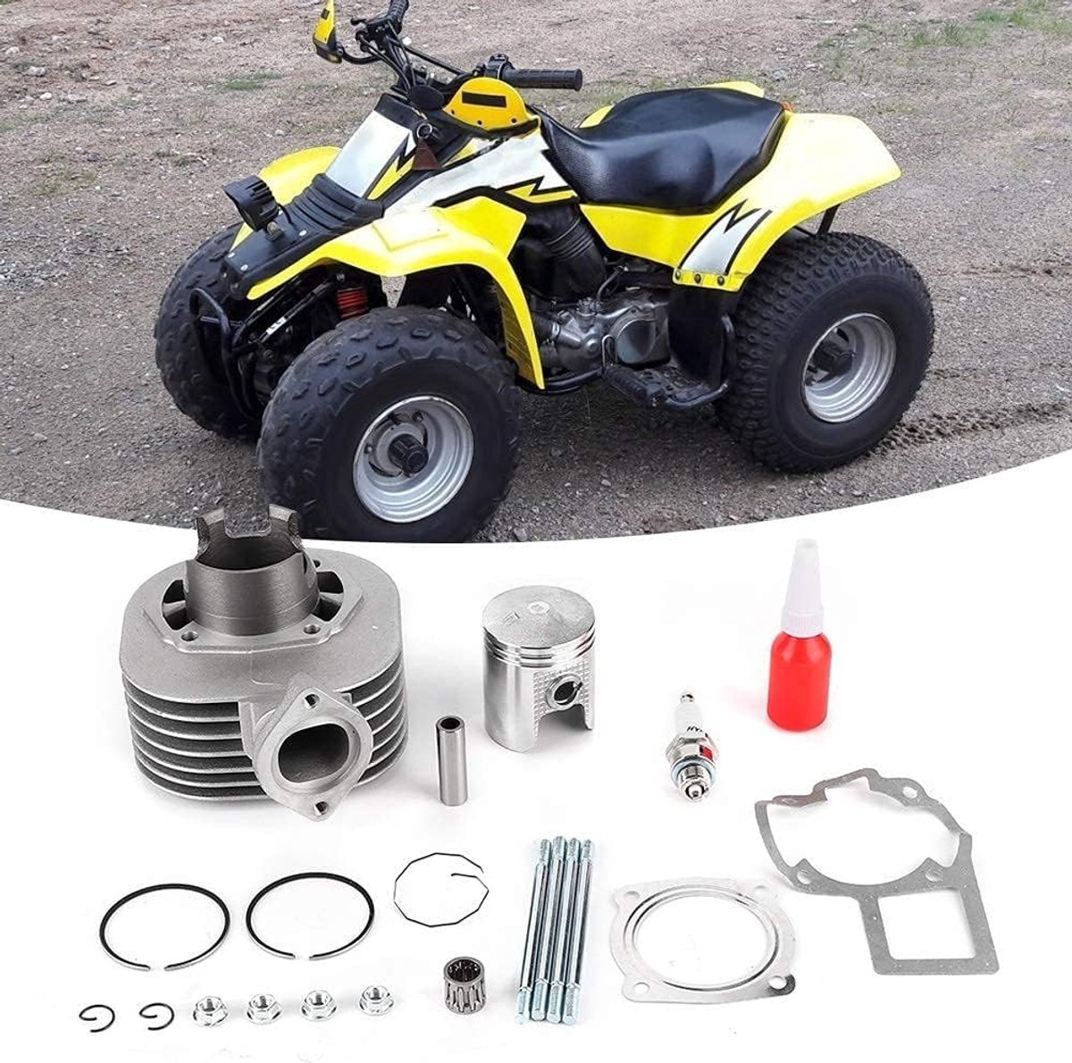 Allecto - Cilinder Zuigerset - Aluminium - Top End Set - LT 80 LT80 1987 ‑ 2006 - Ringen Pakkingen Pin - Geschikt voor motoren - Model 11210‑40B01