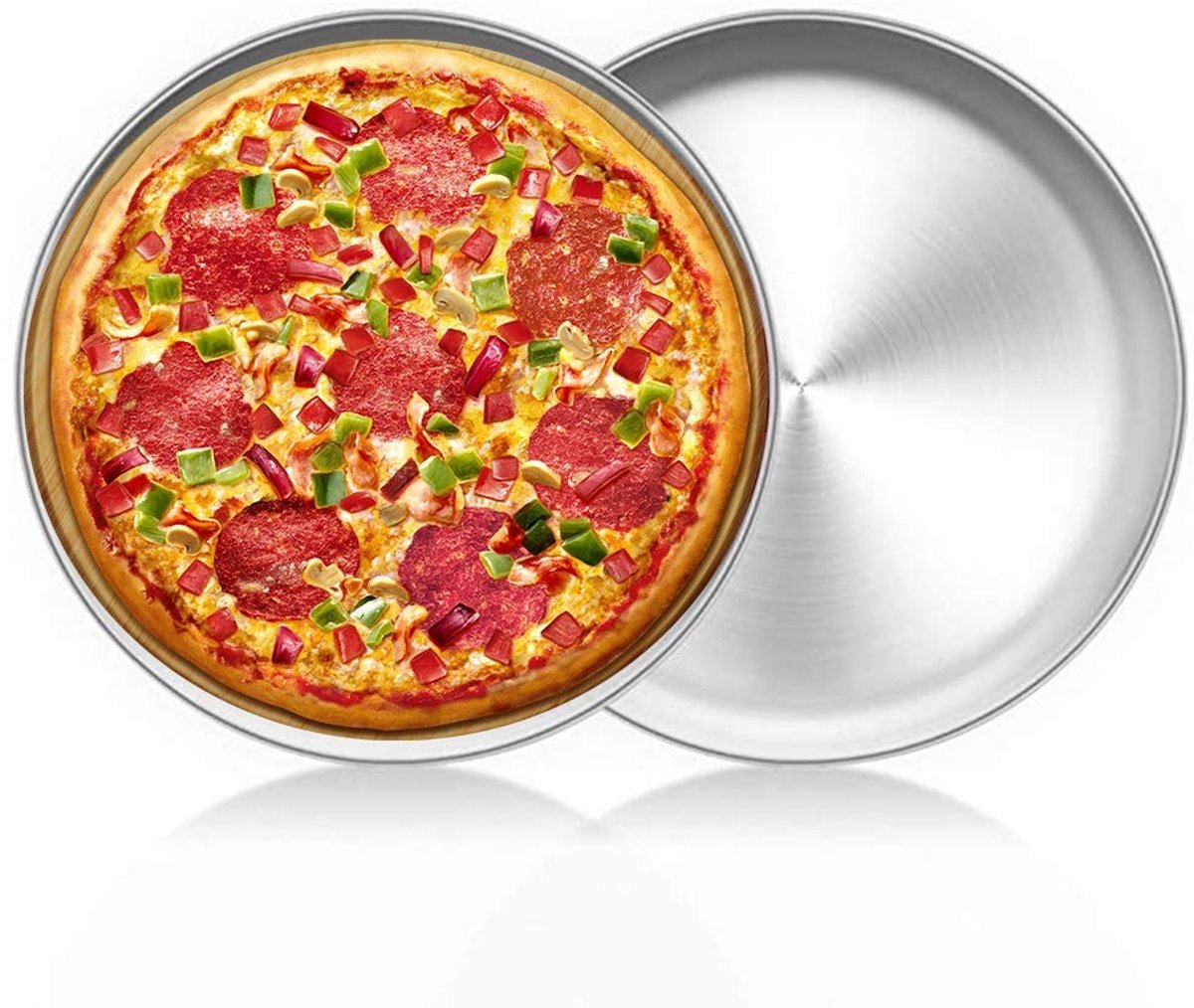 aladdien - Pizza Bakplaat - Ovenbestendig - Antiaanbaklaag - 20 cm - Perfect voor Thuis en Professioneel Gebruik - Set van 2