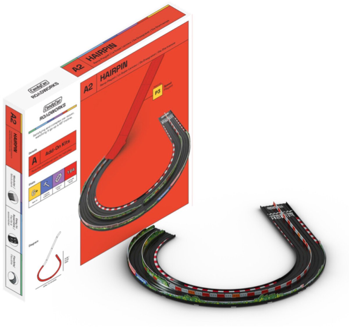 Candylab speelgoedweg Road System - scherpe bocht voor Candycar.