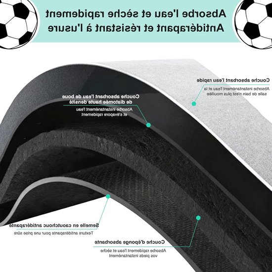 Voetbal trainingsmat 90 x 60 cm - Antislip dribbelmat voor balcontrole, schoppen en voettraining met 3.5 mm silica alg modder — afbeelding 2
