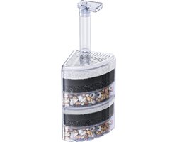 Hoekfilter voor Aquarium, Stil en Effectief voor Jonge Vissen, Garnalen en Kleine Vissen, Biofoam Filter met Natuurlijke Stenen, Grind en Keramische Ringen voor Optimale Waterkwaliteit