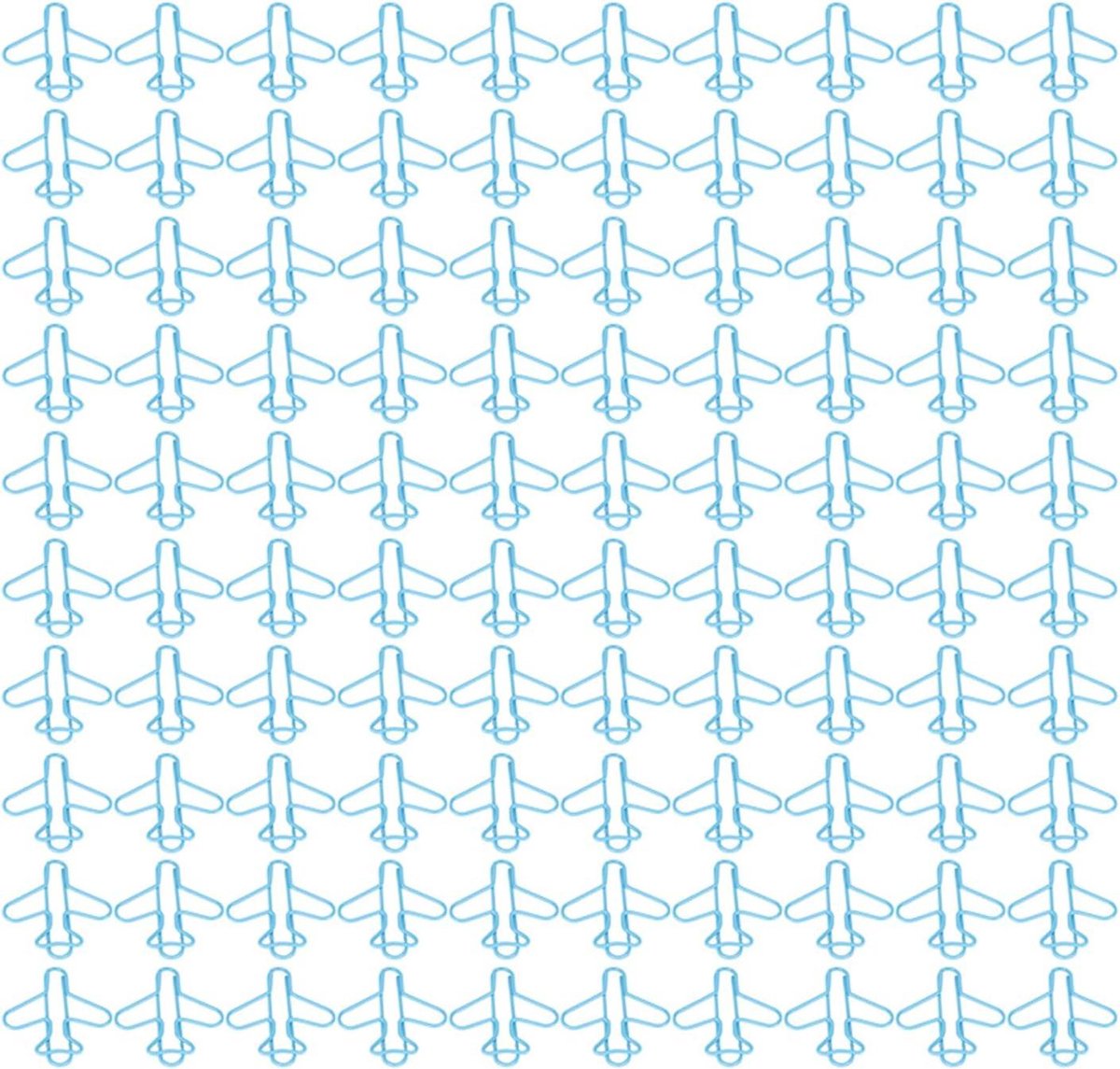 100 Blauwe Metalen Vliegtuigpaperclips - Schattig Vliegtuigvormig Design voor Feestuitnodigingen en Notitieboeken