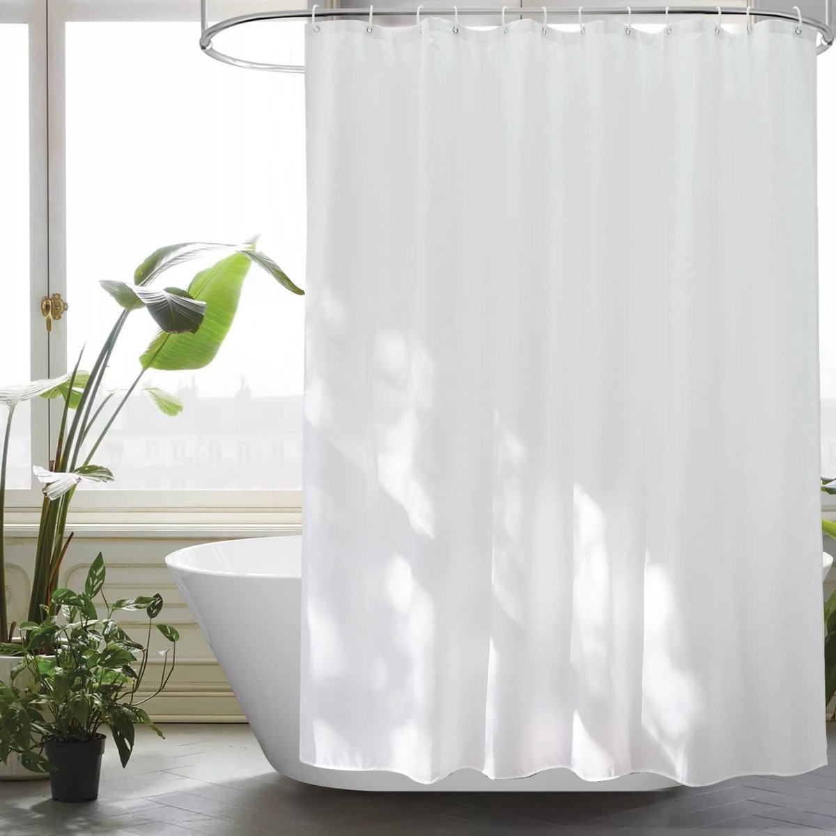 Ibenzoa® Langwerpelijk Stoffen Douchegordijn met Uitgebreide Bescherming - 180x220cm