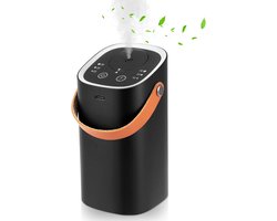 Waterloze diffuser voor etherische olievernevelaar - Oplaadbaar - Met handvat - Draagbaar - Mini-aromatherapie-verstuiver voor thuis, slaapkamer, auto, kantoor (zwart)
