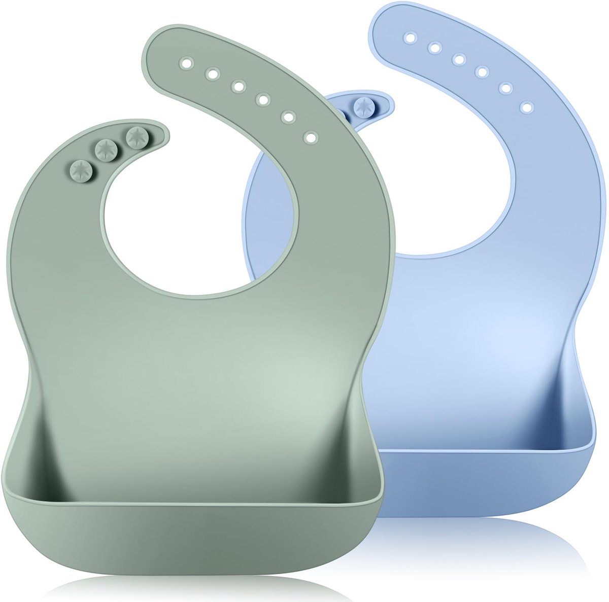 Ibenzoa® Duurzame en Veilig Siliconen Voedselabsorberende Slabbetjes voor Baby's - 2 Stuks