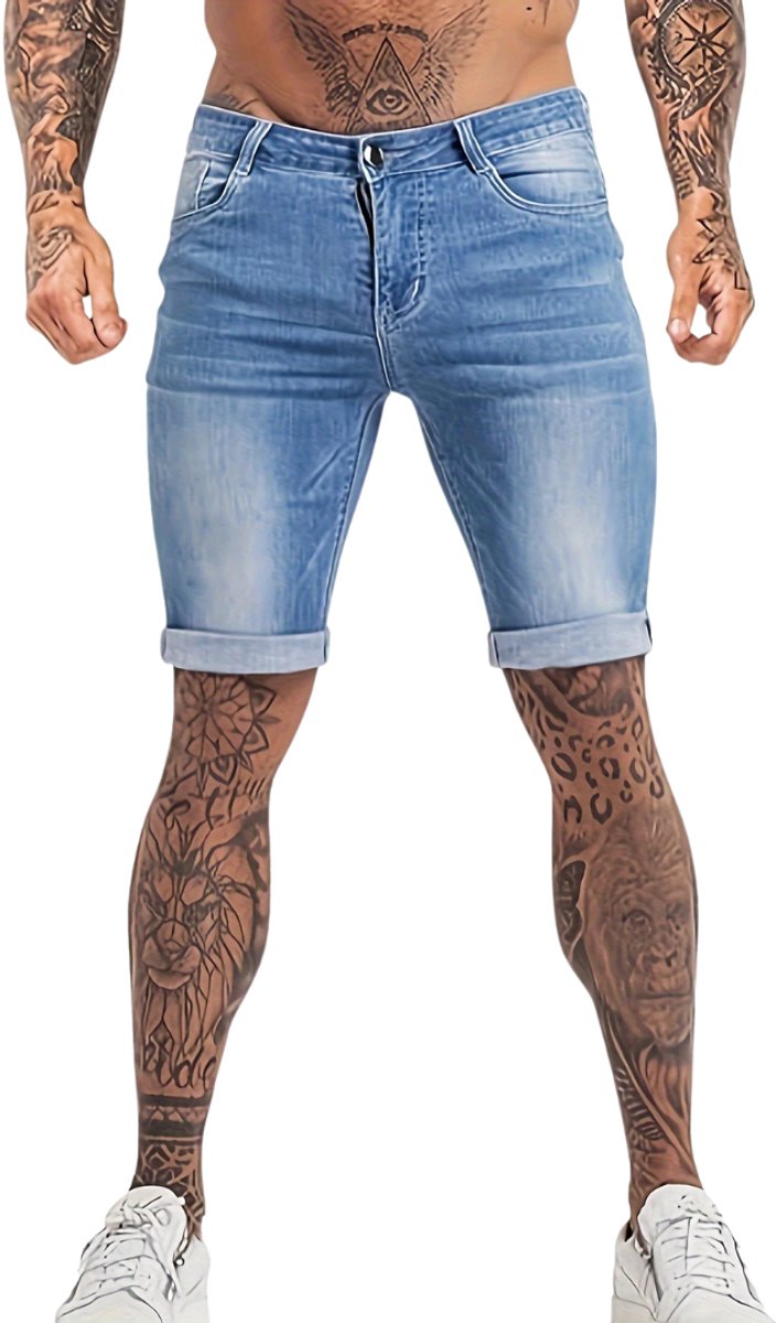 Bovista Korte Broek Heren Spijkerbroek met Zakken Volwassenen Jongens Shorts Blauw