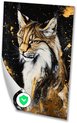 Lynx, Expressionisme, Zwart, goud, wit, bruin, oranje
