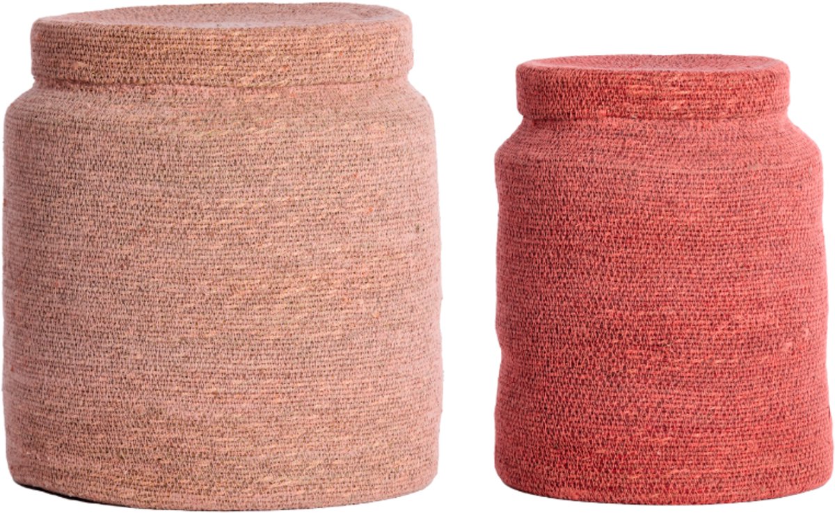 Mand BETANIA - Ø33x38cm - Roze - Set van 2