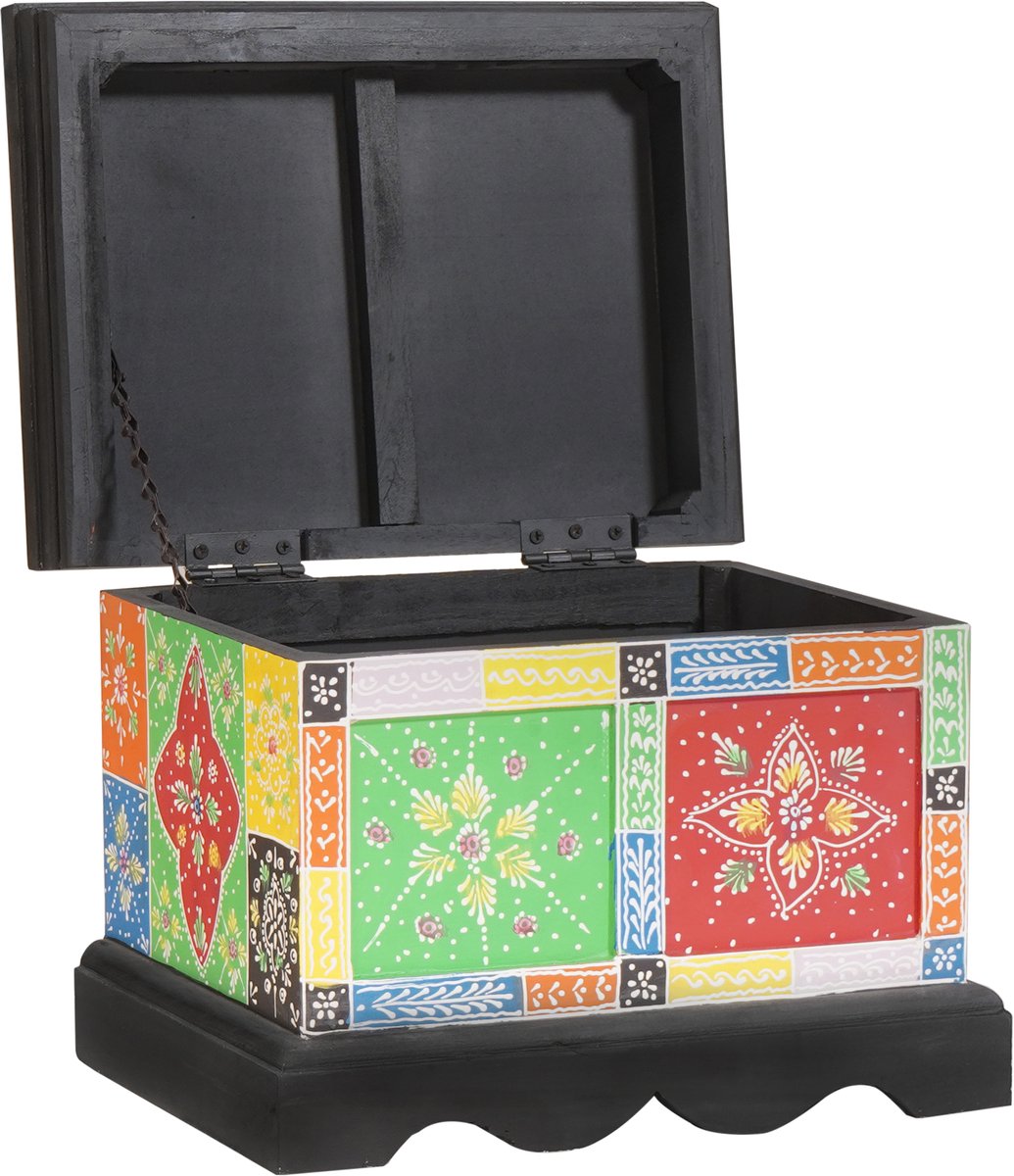 vidaXL - Opbergbox - Multikleur - 40 - x - 30 - x - 30 - cm - Massief - mangohout