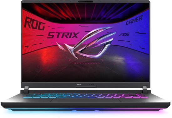 ASUS ROG Strix G16 G615LR-S5160W - Laptop - 16" WQXGA - Intel Core Ultra 9 275HX - NVIDIA GeForce RTX 5070 Ti - 32 GB DDR5 - 1 TB SSD - Windows 11 Home - QWERTY - grijs
