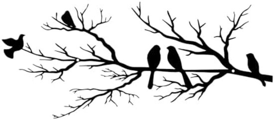 Moderne metalen vogels muurdecoratie set