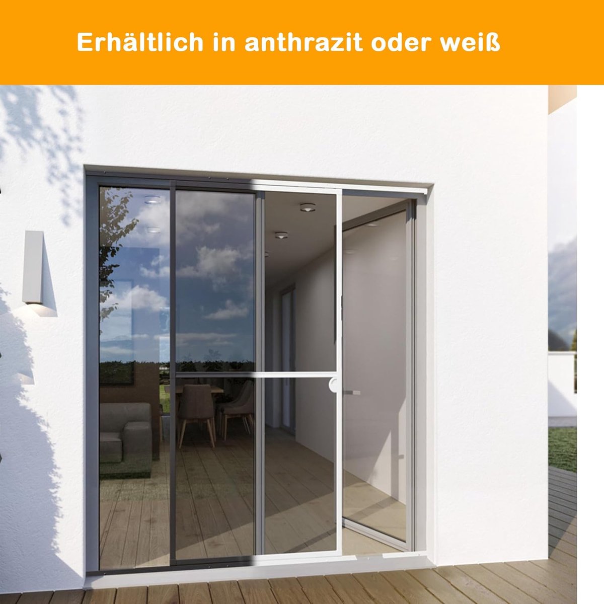 Insectenwerende hordeur tot max. 120 x 240 cm met aluminium frame Insectenwerende hordeur tot max. 120 x 240 cm met aluminium frame