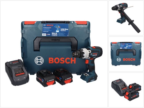 Bosch Professional GSR 18V-150 C Accuboormachine - BITURBO - Met 2x accu (8.0Ah) en lader - in L-Boxx