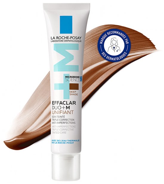La Roche-Posay Effaclar DUO +M Unifiant Dark Day Cream - Crème Lissante - pour Peaux Grasses, Impures à Tendance Acné - Teinte Foncée - 40 ml
