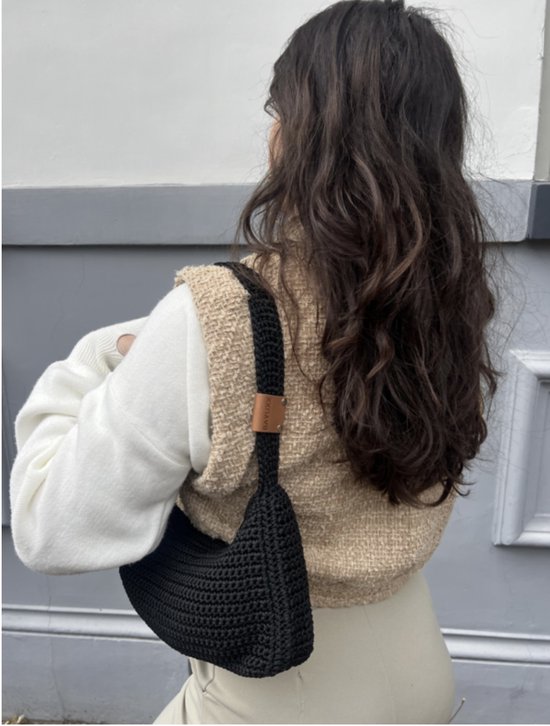 BAYUXX Bags Bali - Modèle LouLou avec CHARME DE SAC BANANE - Peut être porté en SAC À BANDOULIÈRE - Fait main à Bali - Wit/blanc cassé - Sac d'été au crochet