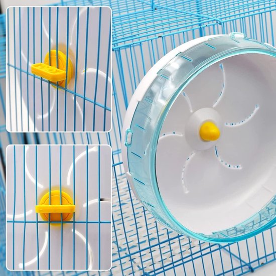 Hamsterloopfiets 17 Cm – Stil En Transparant Kunststof Wiel, Veilig En Antislip, Geschikt Voor Hamsters, Chinchilla's En Kleine Knaagdieren