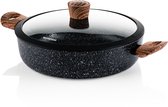 Westinghouse Hapjespan – Ø 28 cm – Inductie – PFOA-vrij – Inclusief Deksel – Black Marble Wood