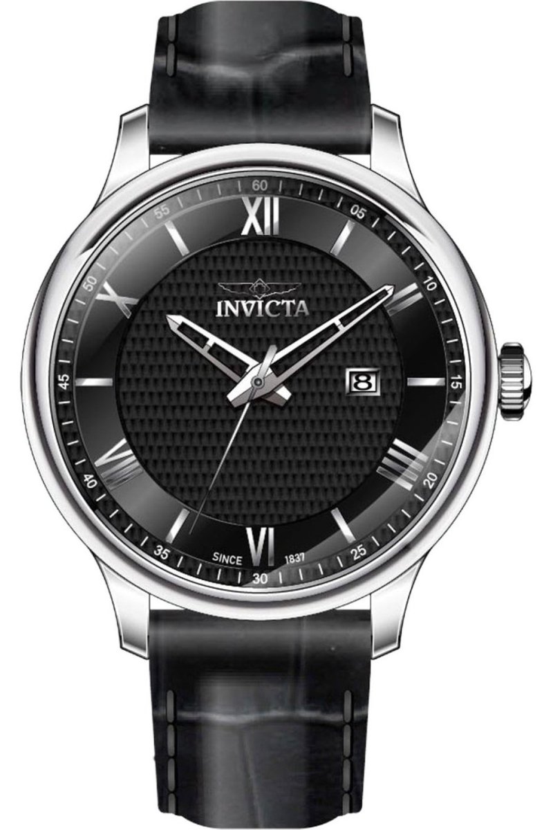 Invicta Celestial 47804 Heren Horloge - Waterdicht - Analoog - Quartz Uurwerk - Roestvrij Staal met zwarte Wijzerplaat - 43mm