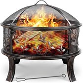 Bol.com Vuurkorf - Vuurschaal - 3-in-1 - BBQ Grill - Schaal - met Grillrooster en Vonkenscherm - Vuurbak voor Barbecue Verwarmin... aanbieding